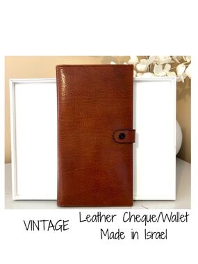 💥Price DROP!Vintage Leather Chequebook Wallet Made in Israel
